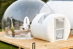 چادر حباب دار قابل بازیافت دایره 15 متری در فضای باز شفاف