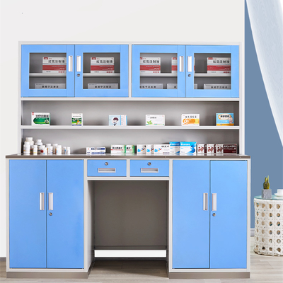 کابینت نمایشگر طبی فولاد نورد سرد H1800*W1800*D600mm پاشش الکترواستاتیک پشتیبانی سفارشی
