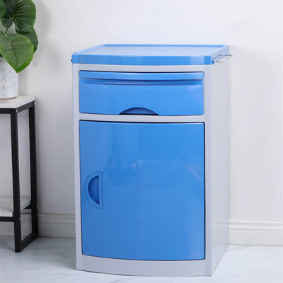 میز کنار تخت پزشکی H760*W480*D460MM کمد استیل بادوام بیمارستانی با قفسه حوله